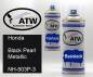 Preview: Honda, Black Pearl Metallic, NH-503P-3: 400ml Sprühdose + 400ml Klarlack - Set, von ATW Autoteile West.